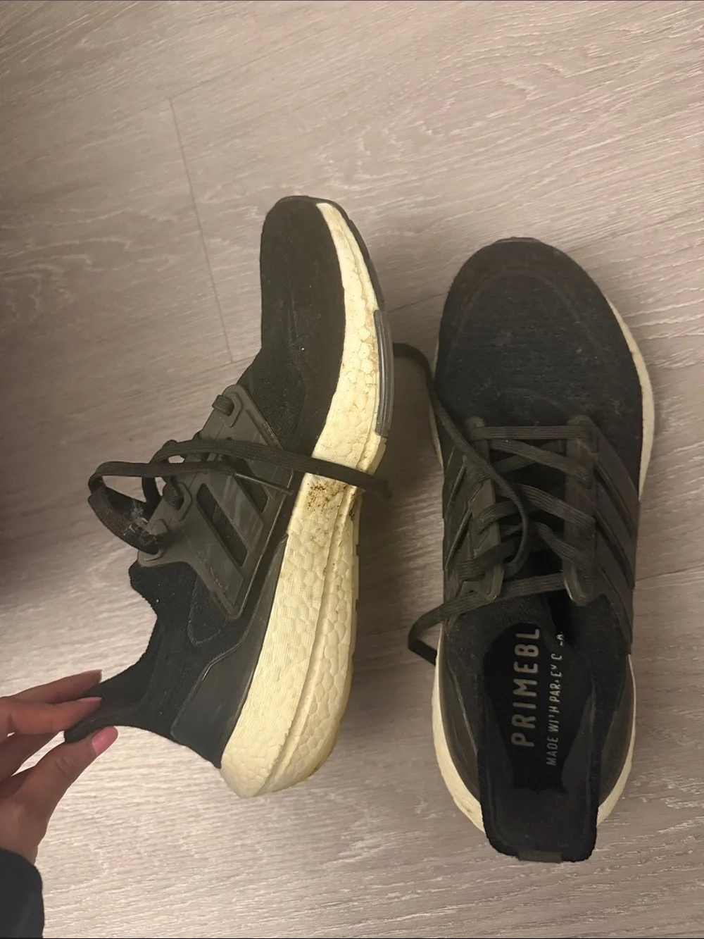 adidas Women's Black Athletic Shoes with Cream Midsole